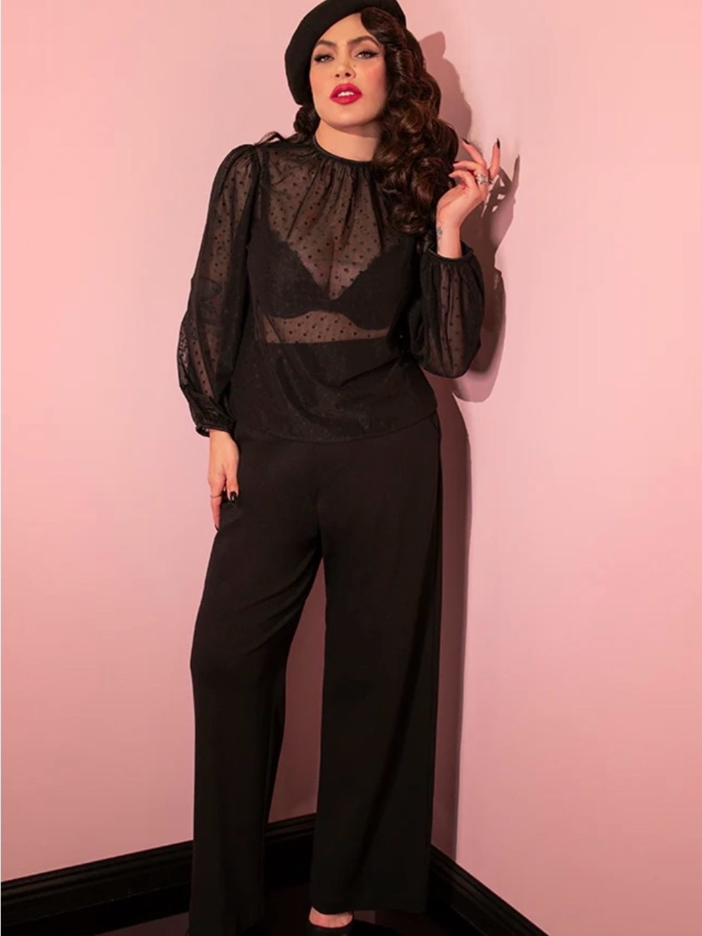 Vixen by Micheline Pitt Vacation Pants in Black